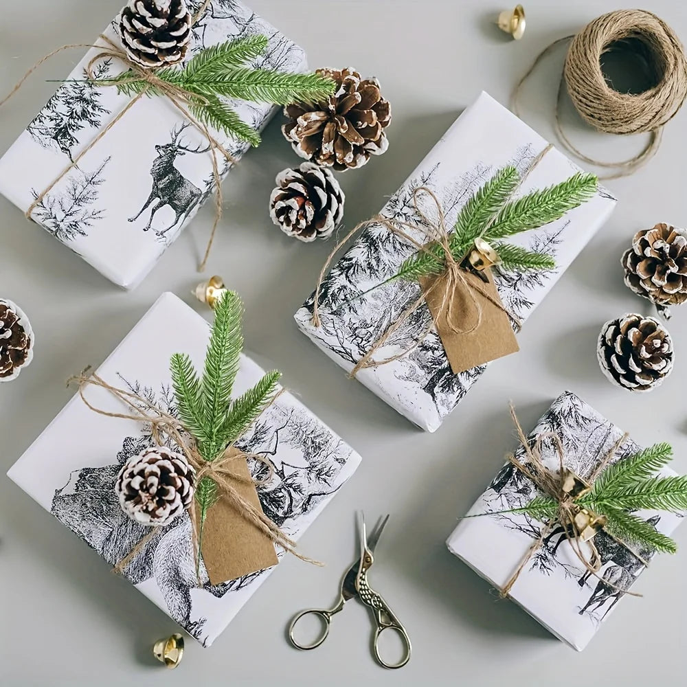 Seleção de 60 Árvores de Pinheiro Artificiais, com Ramos de Pinheiro Verde de Plástico para Decoração de Natal DIY, Plantas de Mesa para o Inverno
