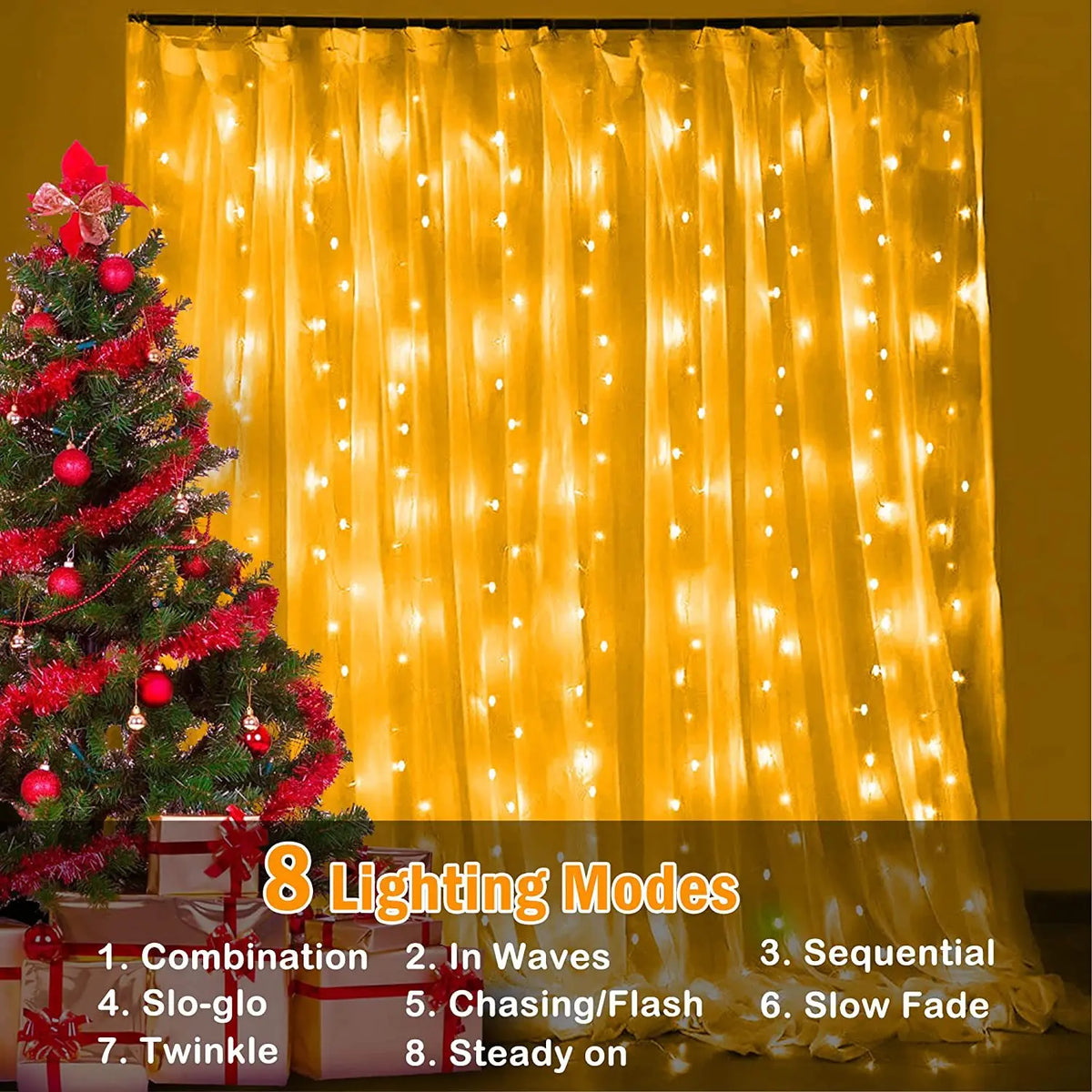 Solar led cortina de luz ao ar livre guirlanda solar fada luz da corda fio cobre lâmpadas para jardim quintal festa casamento decoração do feriado