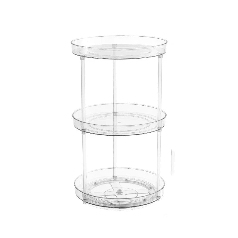 1pc/rack de cozinha rack de armazenamento rotativo transparente armazenamento de especiarias armazenamento de condimentos multi-camada rack de armazenamento de plataforma giratória