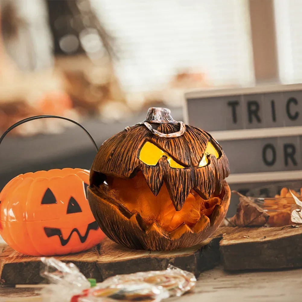 Decoração Animada de Abóbora de Halloween, Ativada por Som, Fala e se Move, Cria uma Atmosfera Assustadora para Decoração de Festa de Halloween
