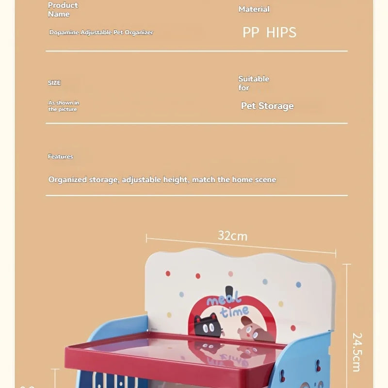 Mesa de Alimentação para Gatos e Cães, Antirrespingo, Antiderramamento, Fácil de Montar, Lavável, Estação de Alimentação para Tigelas de Comida e Água