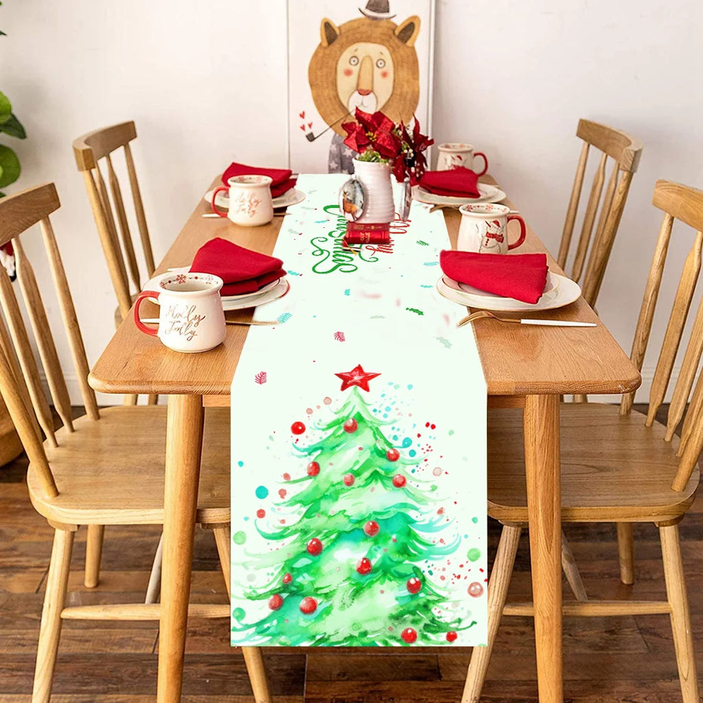 Natal papai noel corredor de mesa navidad natal noel árvore boneco de neve bandeira de mesa feliz natal decoração para casa 2025 ano novo 2026