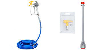Kit de mangueira de spray de tinta mal ventilada SucceBuy 50 pés 3600 psi tubo de fibra de alta pressão pólo de haste de 8 polegadas incluindo 517 ponta e proteção de ponta