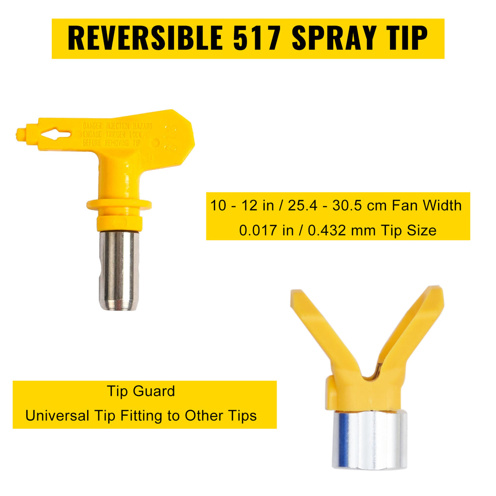 Kit de mangueira de spray de tinta mal ventilada SucceBuy 50 pés 3600 psi tubo de fibra de alta pressão pólo de haste de 8 polegadas incluindo 517 ponta e proteção de ponta