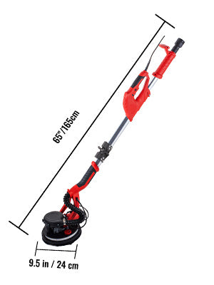 SucceBuy 850W Lixadeira para drywall Velocidade variável 800-1750 RPM Lixadeira elétrica para drywall Lixadeira dobrável com alça de telescópio