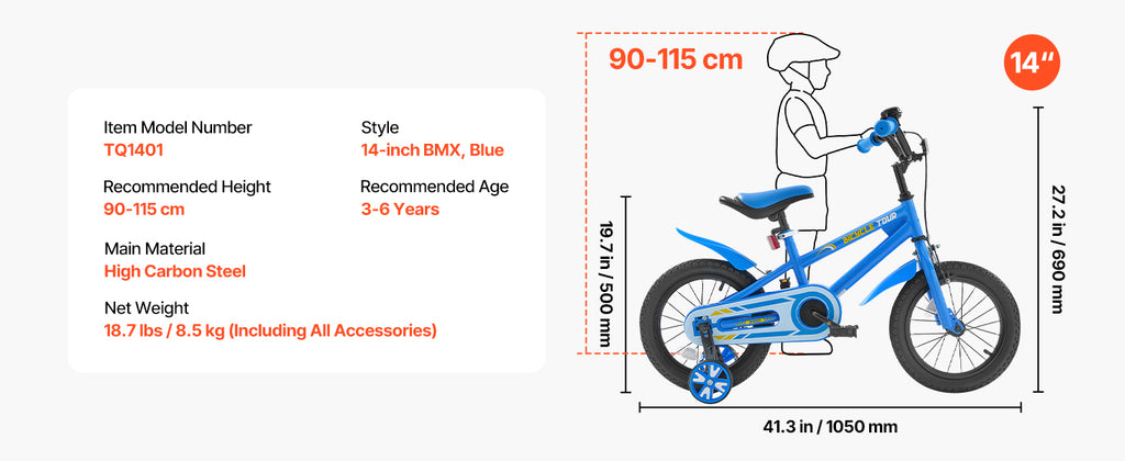 SucceBuy 14/16/18in Crianças Bicicleta Estilo BMX Crianças Bicicleta com Rodas de Treinamento Bicicleta Criança para Meninos e Meninas aprendendo a andar