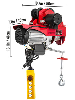 SucceBuy 1700LBS Guindaste Elétrico com Carrinho Levantador Portátil Guincho de Garagem Elevador de Esforço com Controle Remoto Com Fio