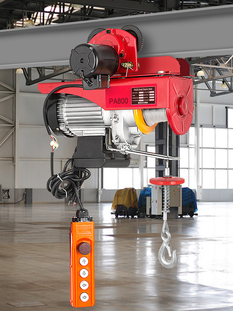SucceBuy 1700LBS Guindaste Elétrico com Carrinho Levantador Portátil Guincho de Garagem Elevador de Esforço com Controle Remoto Com Fio