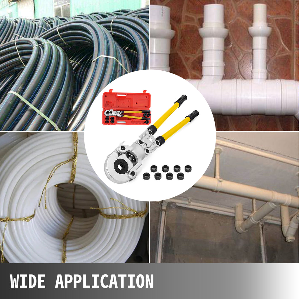 SucceBuy Ferramenta de crimpagem de tubo PEX de aço com matrizes tipo TH/U/V Kit composto de pinças de prensagem de encanamento de cobre multicamadas