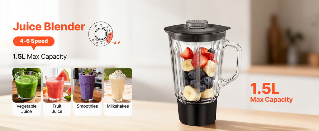 Batedeira Elétrica SucceBuy 5.7/6/7.8L, 1500W, Misturador de Massa, 6+ Velocidades, Batedeira com Cabeça Inclinável e Copo de Liquidificador de 1.5L