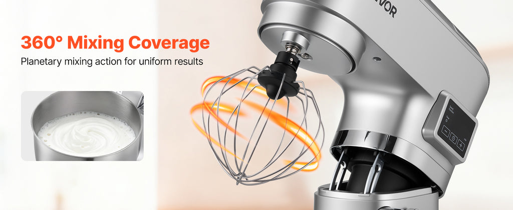Batedeira Elétrica SucceBuy 5.7/6/7.8L, 1500W, Misturador de Massa, 6+ Velocidades, Batedeira com Cabeça Inclinável e Copo de Liquidificador de 1.5L