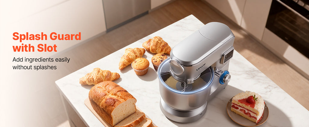 Batedeira Elétrica SucceBuy 5.7/6/7.8L, 1500W, Misturador de Massa, 6+ Velocidades, Batedeira com Cabeça Inclinável e Copo de Liquidificador de 1.5L