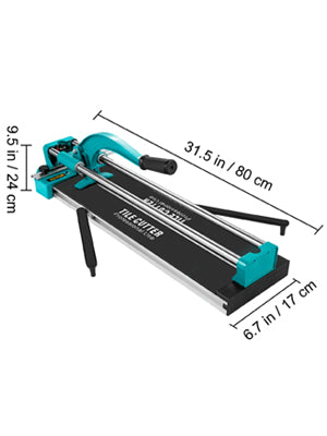 SucceBuy Cortador de telha manual de 24 polegadas com trilhos duplos, cortador de telha profissional com roda de corte de liga para telhas cerâmicas de porcelana